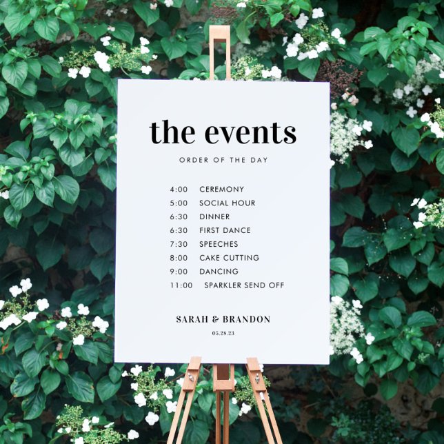 Bold Order Of Events Wedding Day Sign (Creator Uploaded)