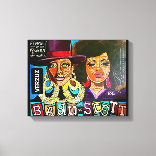 Bold Original Badu vs Scott Canvas Print