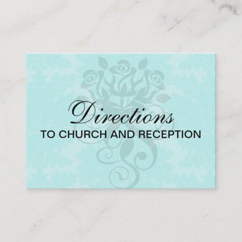 bold ornate aqua aquamarine blue damask pattern business card template