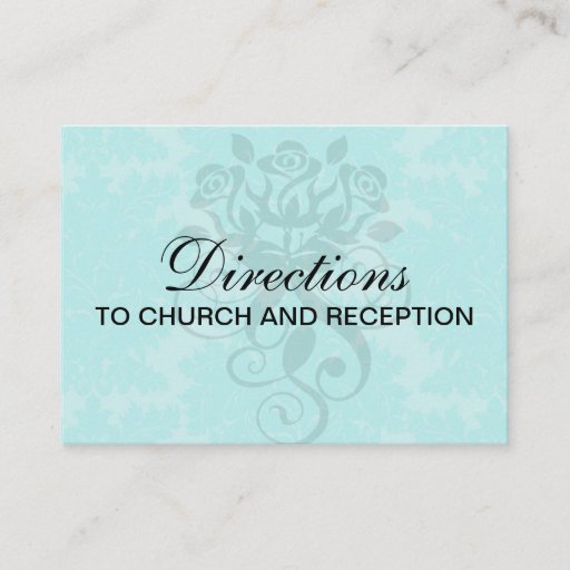 Customizable bold ornate aqua aquamarine blue damask pattern business card template