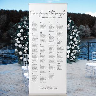 Bold Our Favorite People Wedding Seating Chart Retractable Banner