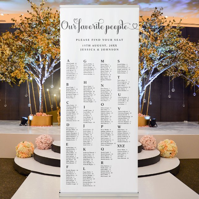 Bold Our Favorite People Wedding Seating Chart  Retractable Banner (Creator Uploaded)