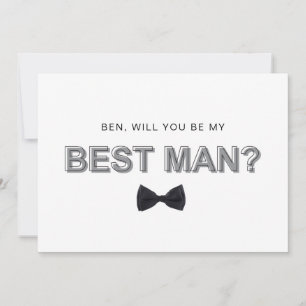 Bold outline best man proposal card
