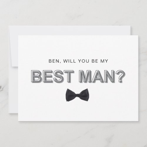 Bold outline best man proposal card