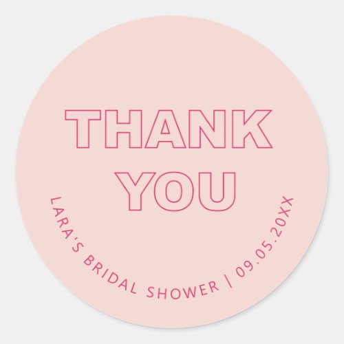 Bold Outline Thank You Sticker Label