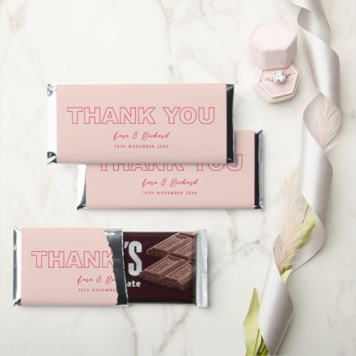 Bold Outline Type Hershey Bar Thank You Favors