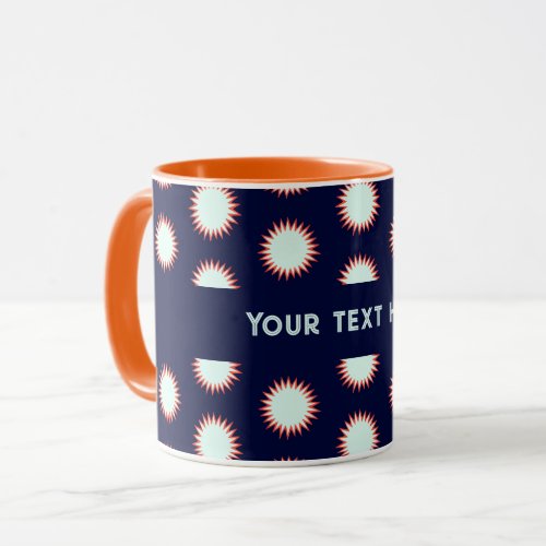 Bold Outlined Blue and Orange Flash Pattern Mug