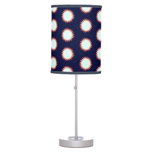 Bold Outlined Blue and Orange Flash Pattern Table Lamp