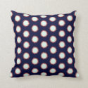 Bold Outlined Blue and Orange Flash Pattern Throw Pillow