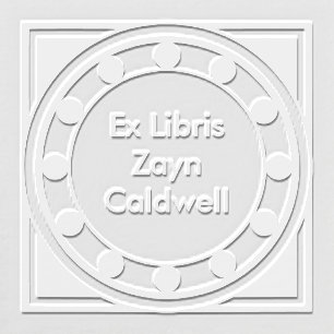 Bold Oval Geometric Bookplate Embosser