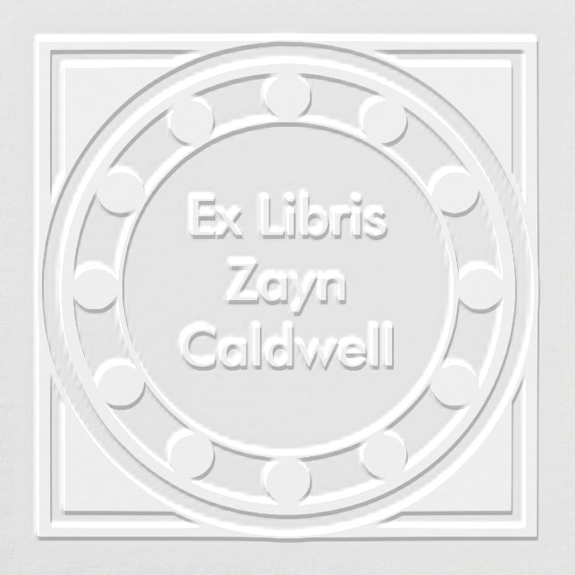 Bold Oval Geometric Bookplate Embosser (Design)