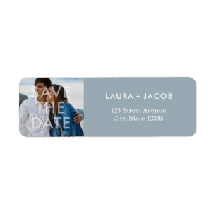 Bold Overlay Save The Date Return Address Labels