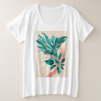 Bold, oversized floral prints plus size T-Shirt