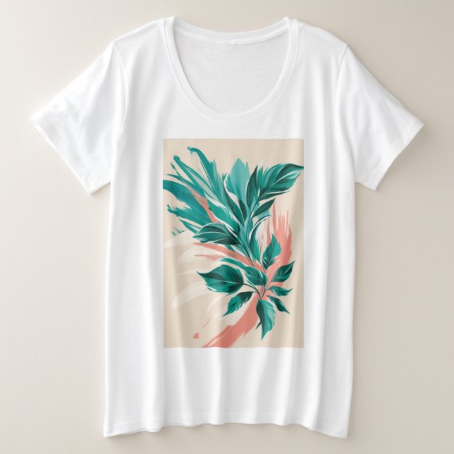 Bold, oversized floral prints plus size T-Shirt (Design Front)