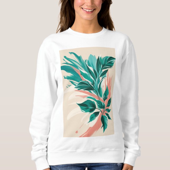 Bold, oversized floral prints sweatshirt (Front)