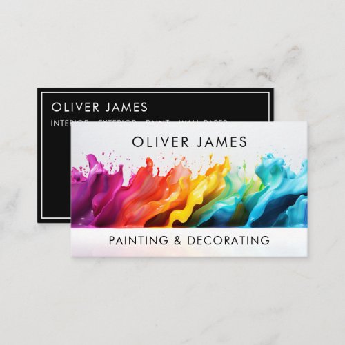 Bold paint splash painter decorator artist business card