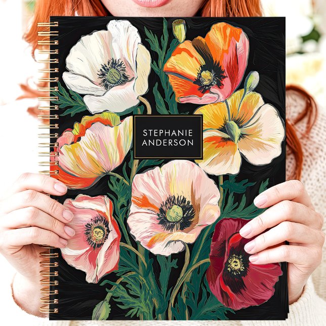 Bold Painted Poppy Floral Custom Name Planner (Creator Uploaded)