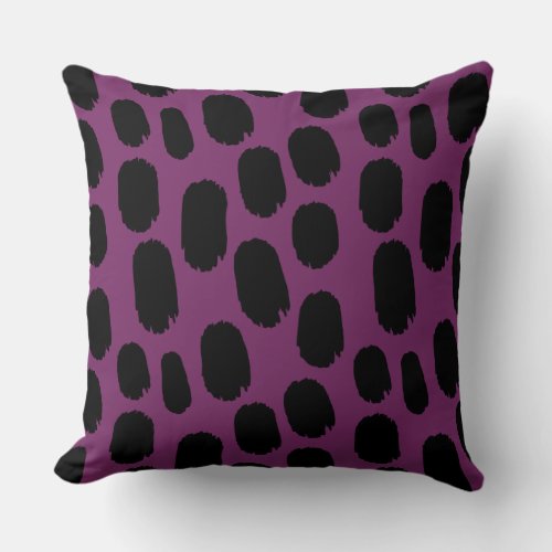 Bold Painted Spots _ Black on Wine 752864 Throw Pillow