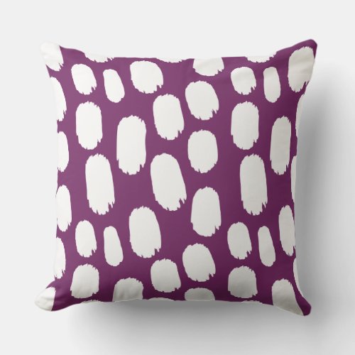 Bold Painted Spots _ White on Wine 752864 Throw Pillow