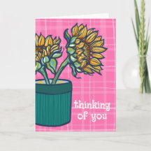 Bold Painterly Sunflower Thinking of You Card