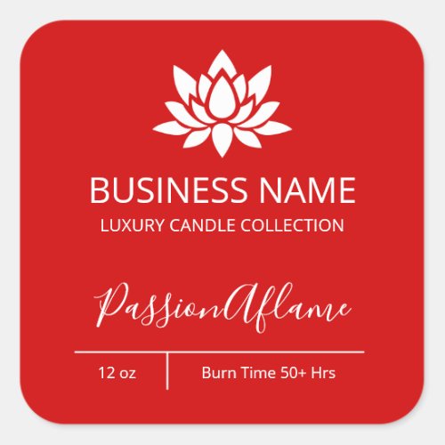 Bold Passion Red Candle Labels