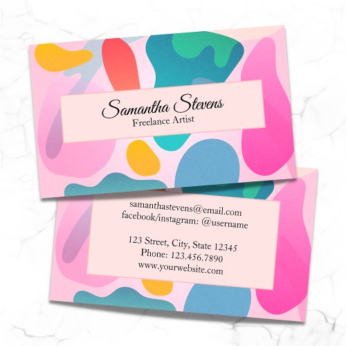 Bold Pastel Artist Painter Designer Business Card