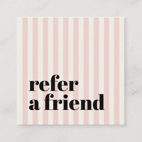 Bold Pastel Stripes Black Beauty Salon Referral Card