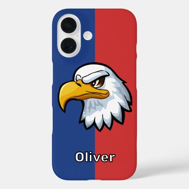 Bold Patriotic Cartoon Eagle Personalized Case-Mate iPhone Case (Back)