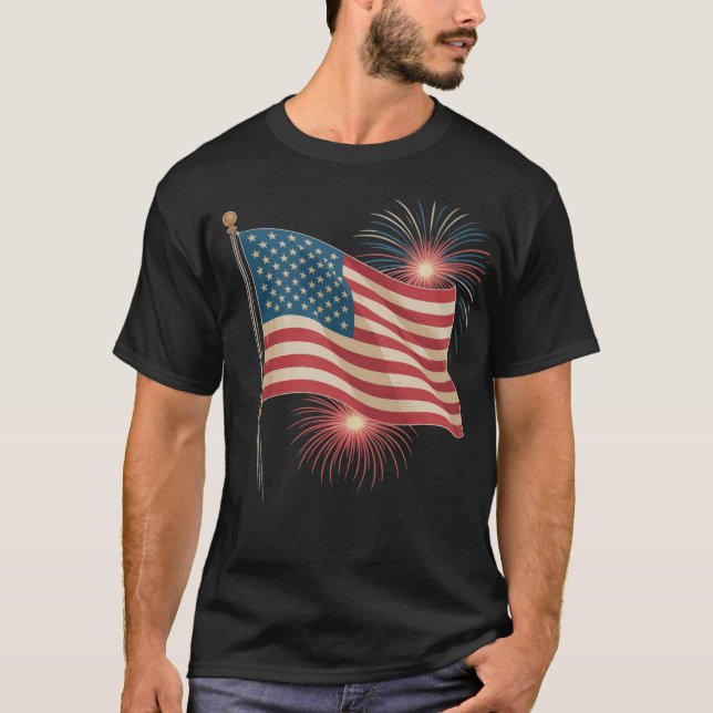 Bold Patriotic Eagle 4th of July T-Shirt (Front)