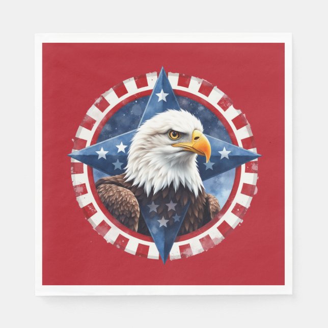 Bold Patriotic Eagle Emblem  Napkins (Front)