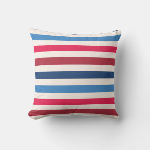 Bold Patriotic Stripes Throw Pillow