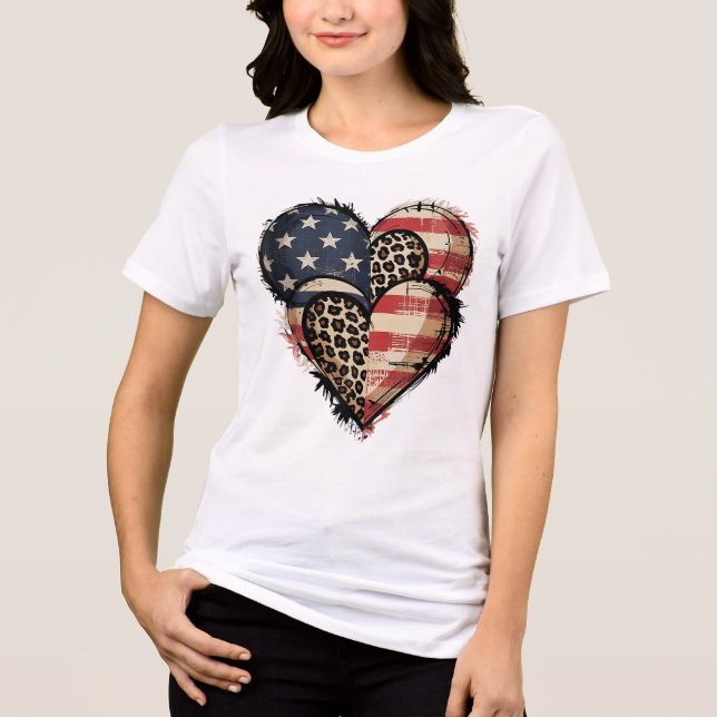 Bold & Patriotic Wild Heart Tri-Blend Shirt (Front)