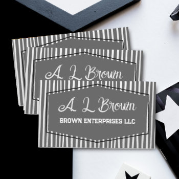 Bold Pattern Charcoal Gray Painted Stripes Custom Business Card by annpowellart at Zazzle