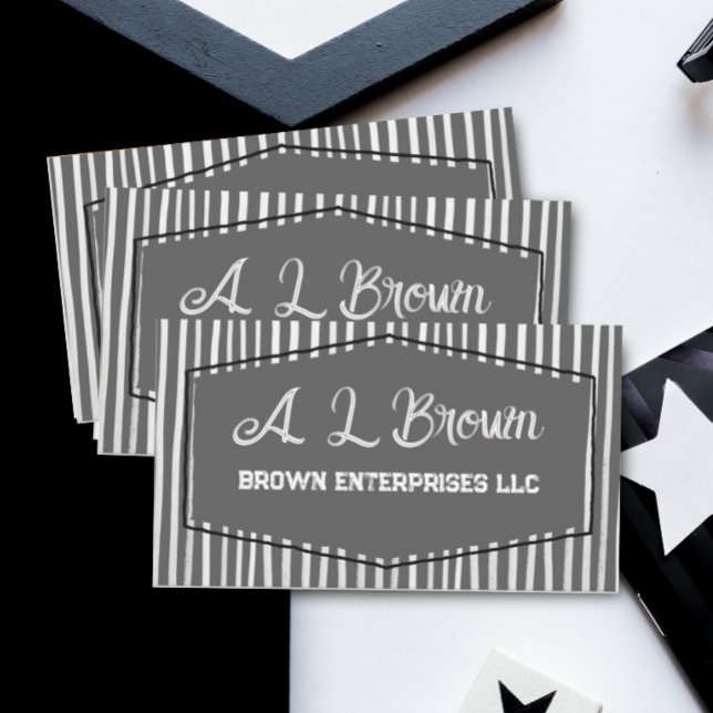 bold pattern charcoal gray painted stripes custom business card (Creator Uploaded)