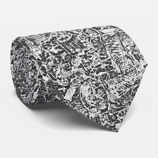 Bold Paul Klee - Sketch Art Neck Tie (Rolled)