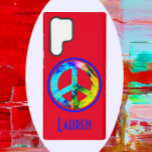 Bold Peace Sign Samsung Galaxy S22 Ultra Case<br><div class="desc">Colorful bold peace sign,  in flowing bright ink colors,  adorn this vibrant phone case.  Color choice available for background colors.</div>