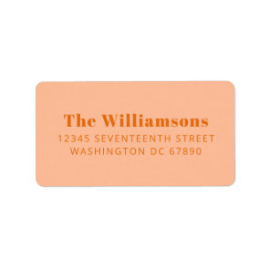 Bold Peach Typography Custom Return Address Label