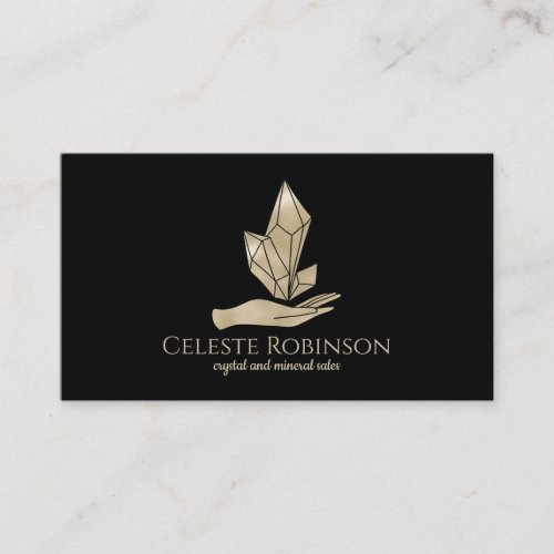 Bold Pearl Crystal Hand Boho Custom Gem Logo Business Card