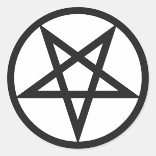 Bold Pentagram Classic Round Sticker