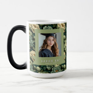 Bold Peonies Print Graduation Color Morph Mug