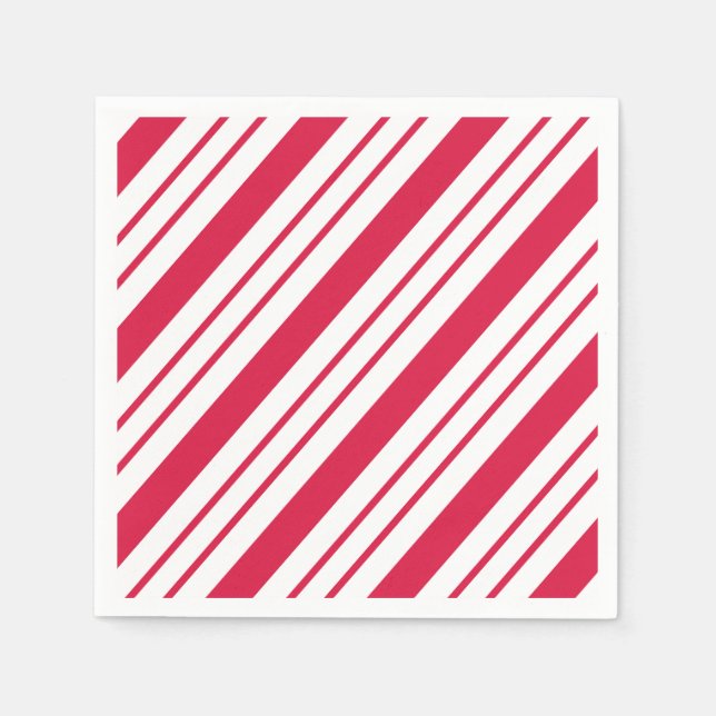 Bold Peppermint Candy Cane Holiday Napkins (Front)