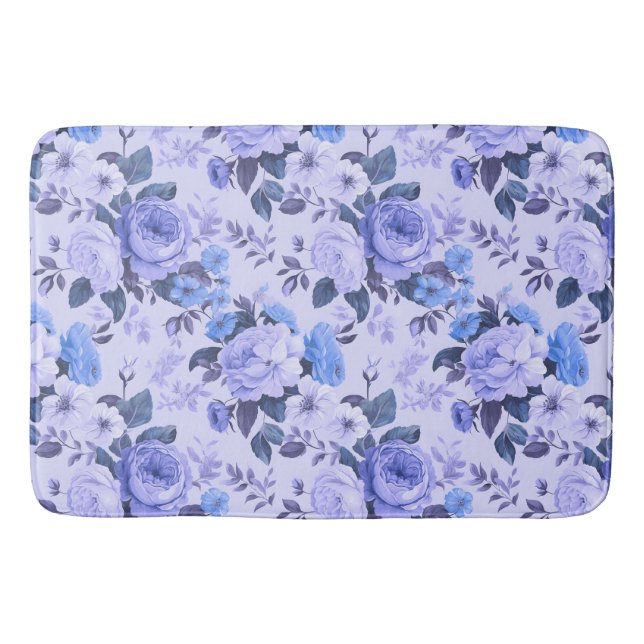 Bold periwinkle statement color bath mat (Front)