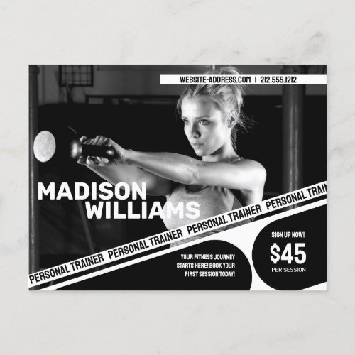 Bold Personal Trainer Photo Postcard