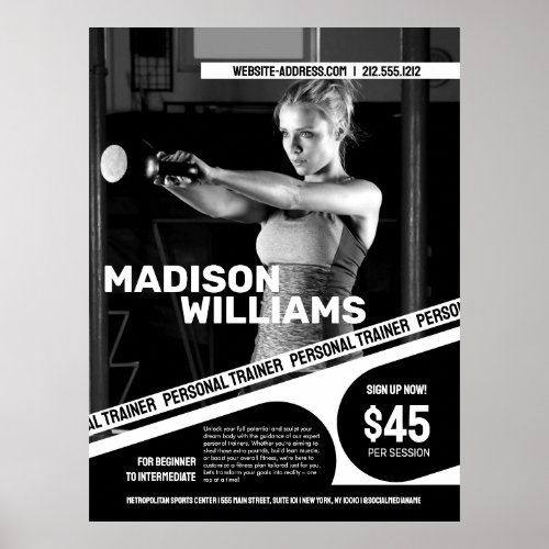 Bold Personal Trainer Photo Poster