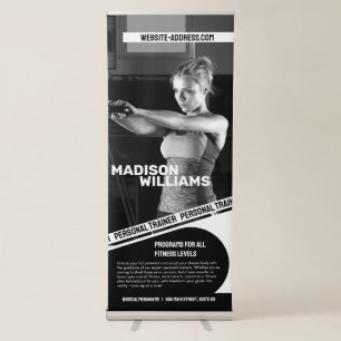 Bold Personal Trainer Photo Retractable Banner