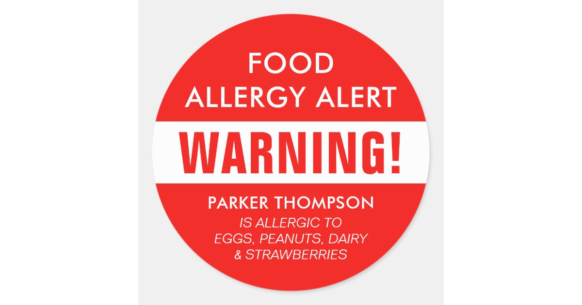 food allergy stickers