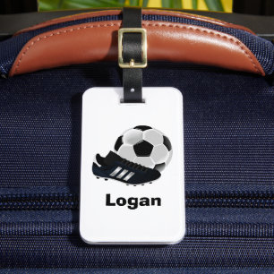 Bold Personalized Soccer Luggage Tag