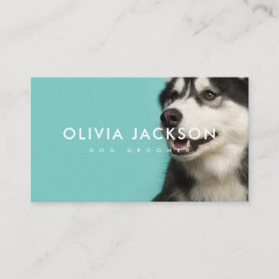 Bold Pet Groomer Business Card Charcoal Modern L