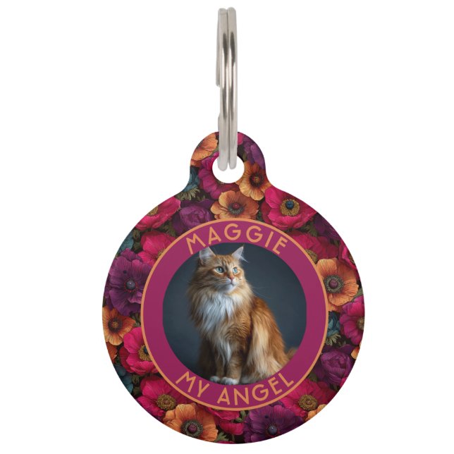 Bold Pet Lover Gift Anemone Print ID Tag (Front)