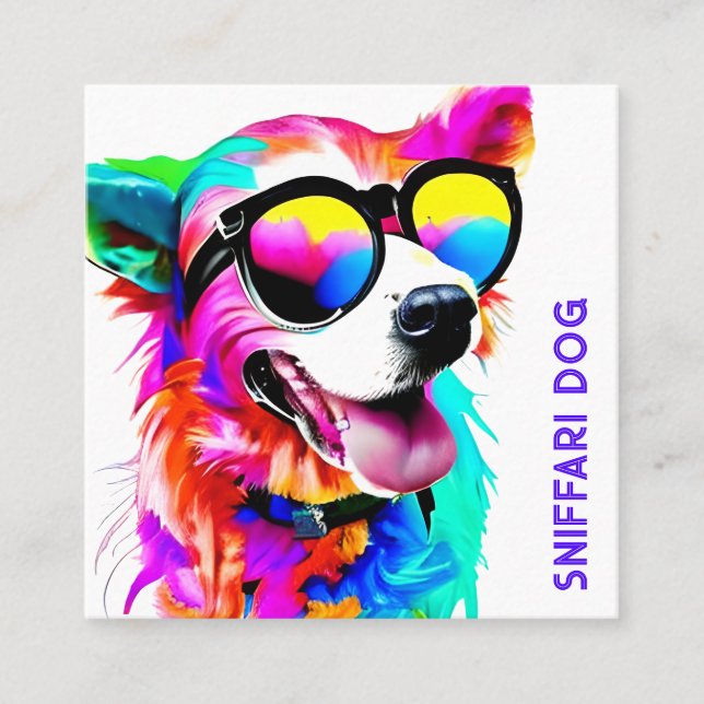 Bold Pet Sitter Dog Walker Square Business Card (Front)